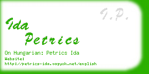 ida petrics business card